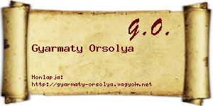 Gyarmaty Orsolya névjegykártya